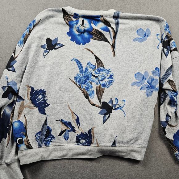 Zyia Active Shirt Floral Women's 2XL Boxy Yoga Gray Blue Long Sleeve - Picture 6 of 6